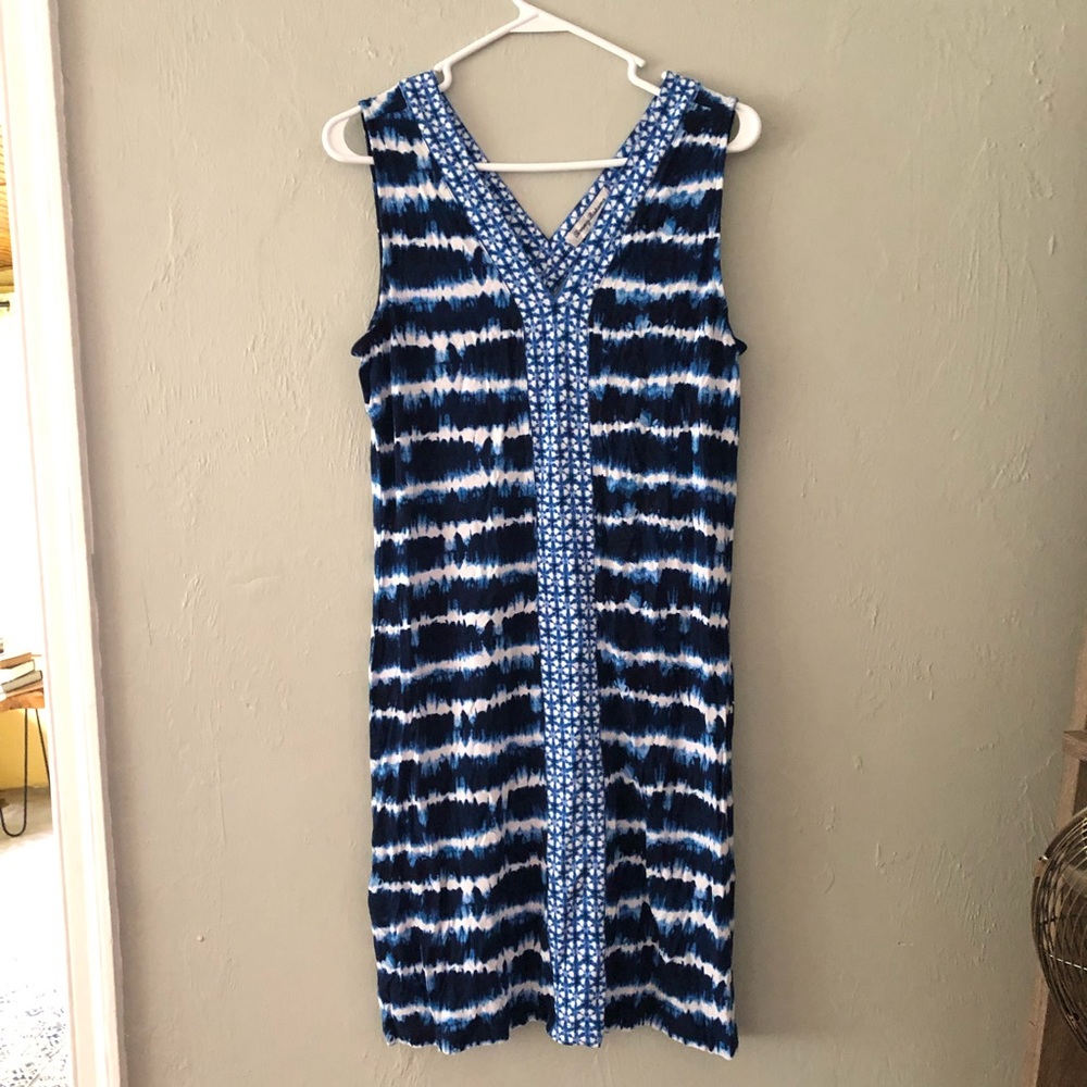 Tommy Bahamas sleeveless blue and white dress